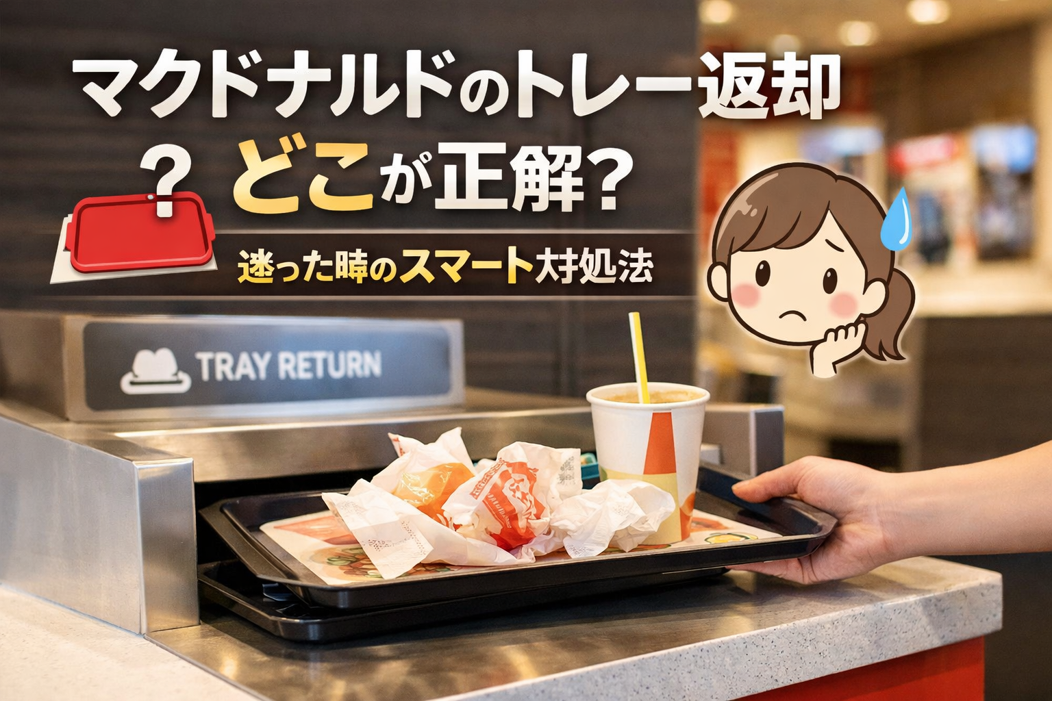 マクドナルドのトレー返却はどこ？迷ったときの正解と、気まずくならない対処法