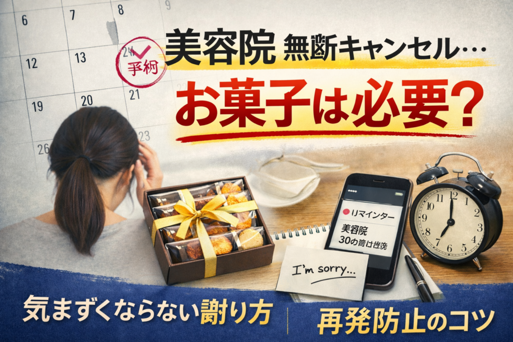 美容室の予約をすっぽかしたときの対処法｜菓子折りの判断軸と謝罪テンプレ