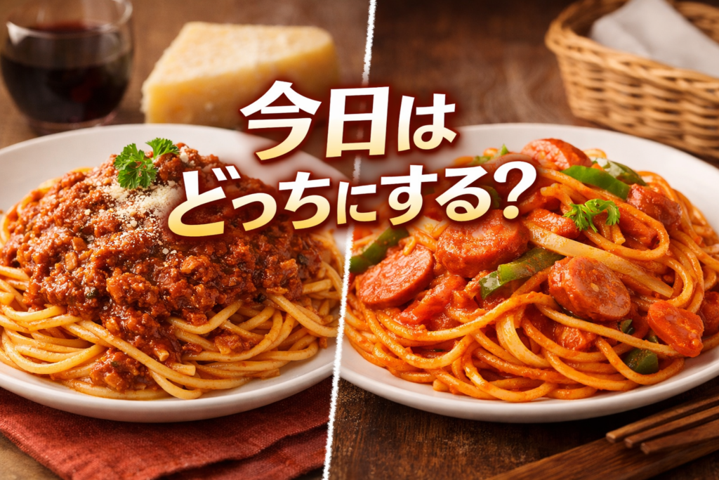 ミートソースとナポリタンの違いは？迷った日に後悔しない選び方